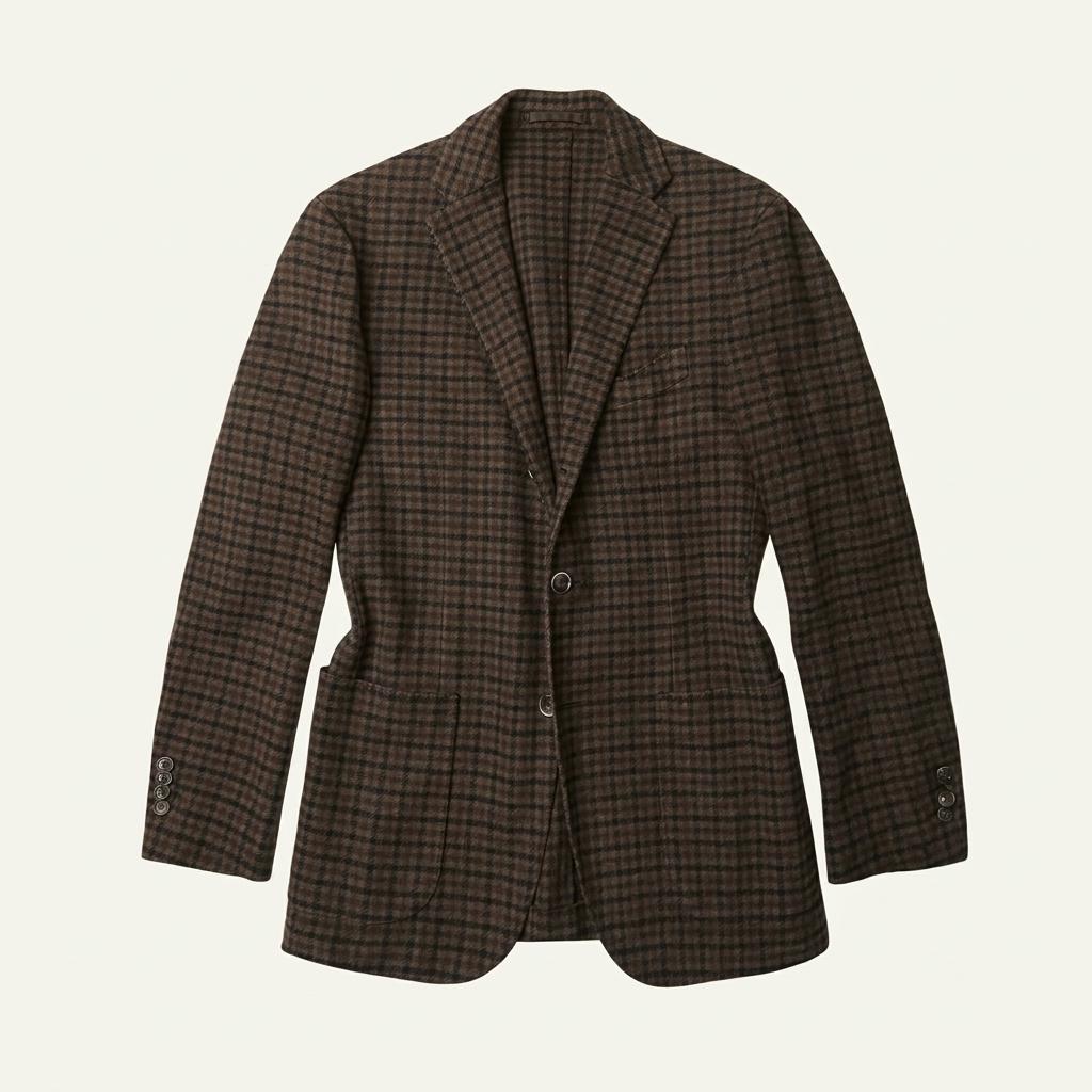 라르디니 [Lardini] 빈티지 클래식 체크 코튼 이태리 자켓 브라운 1