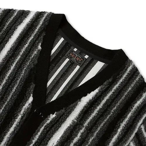 빔즈 플러스 [Beams +] 부클 스트라이프 V넥 가디건 브이넥 니트 3