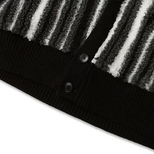 빔즈 플러스 [Beams +] 부클 스트라이프 V넥 가디건 브이넥 니트 5