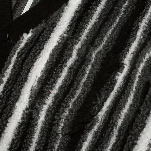 빔즈 플러스 [Beams +] 부클 스트라이프 V넥 가디건 브이넥 니트 4