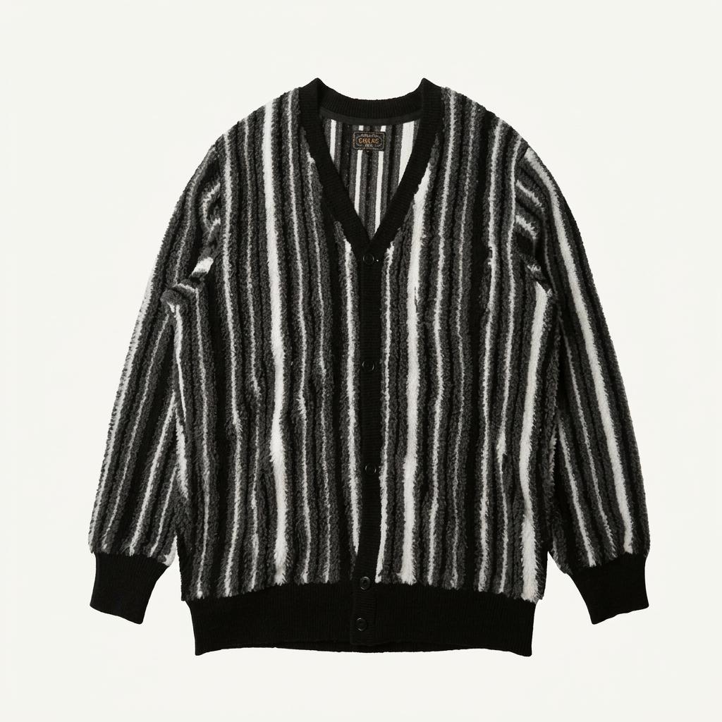 빔즈 플러스 [Beams +] 부클 스트라이프 V넥 가디건 브이넥 니트 1