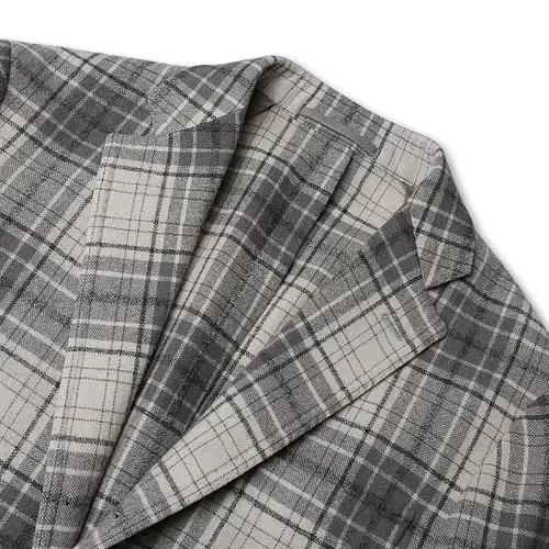 링자켓 [Ring Jacket] 아이보리 그레이 체크 재팬 메이드 자켓 3