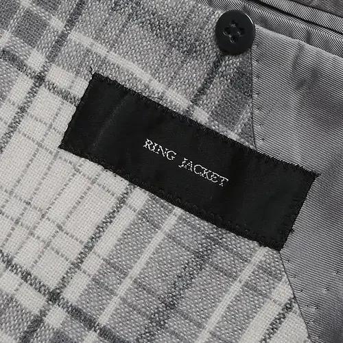 링자켓 [Ring Jacket] 아이보리 그레이 체크 재팬 메이드 자켓 7