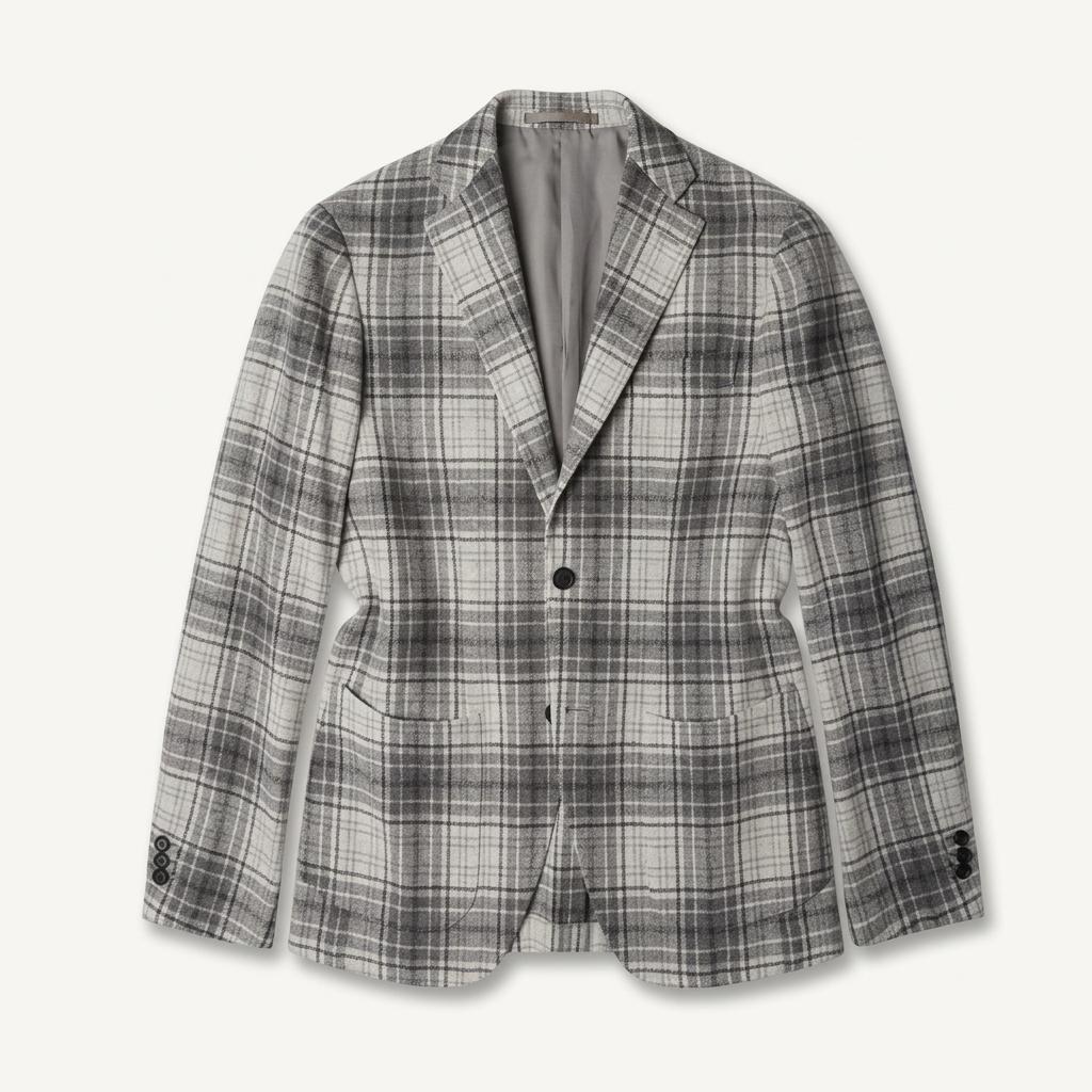 링자켓 [Ring Jacket] 아이보리 그레이 체크 재팬 메이드 자켓 1