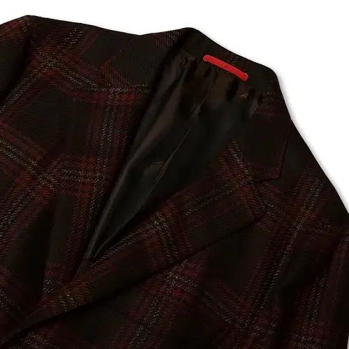이자이아 [Isaia] 라나 울 캐시미어 체크 럭셔리 스포츠 자켓 버건디 3