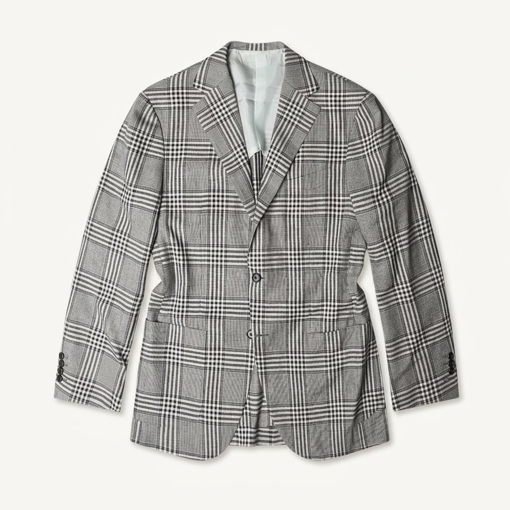 빔즈 에프 [Beams F] 체크 울 실크 재패니즈 스포츠 자켓 클래식 1