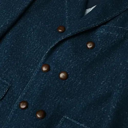 헤보 [Hevo] 청록 코튼 라나 버진 울 이태리 더블 코트 폴로코트 4