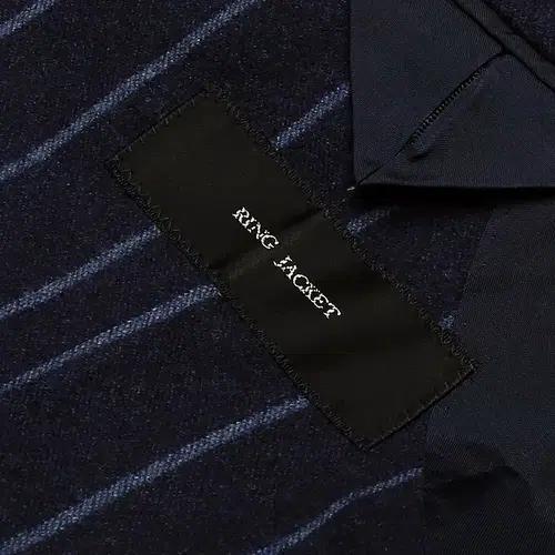 링자켓 [Ring Jacket] 네이비 하늘색 스트라이프 플란넬 울 수트 9