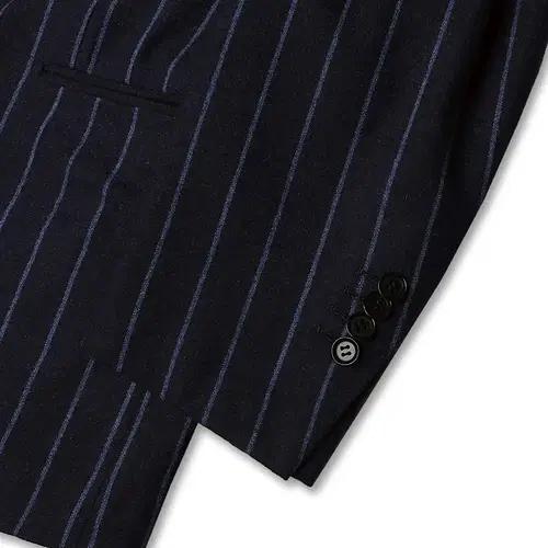 링자켓 [Ring Jacket] 네이비 하늘색 스트라이프 플란넬 울 수트 7