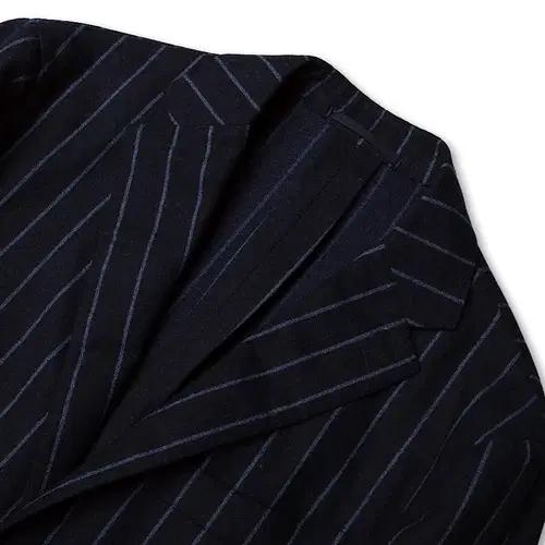 링자켓 [Ring Jacket] 네이비 하늘색 스트라이프 플란넬 울 수트 4