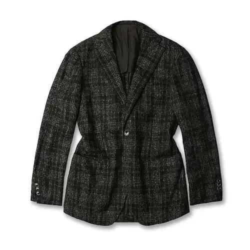 링자켓 [Ring Jacket RJ] 블랙 알파카 헤어리 체크 스포츠자켓 2
