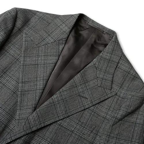카모시타 [Camoshita] 글렌 체크 피크트 라펠 클래식 수트 4