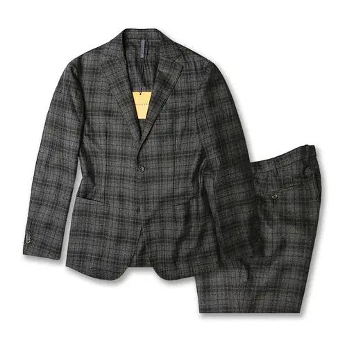 52 몬테도로 [Montedoro] 다크 그레이 울 체크 이태리 수트 2