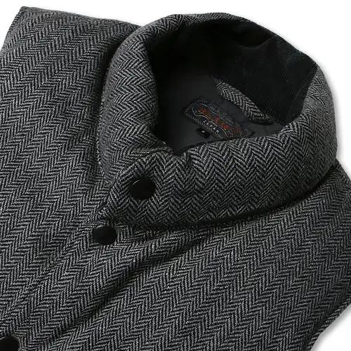 빔즈 플러스 [Beams +] 그레이 헤링본 울 다운 패딩 베스트 조끼 3