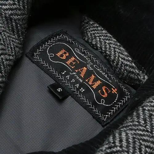 빔즈 플러스 [Beams +] 그레이 헤링본 울 다운 패딩 베스트 조끼 5