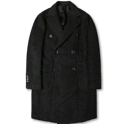 링자켓 [Ring Jacket] 블랙&그레이 패턴 앙고라 일본 폴로 코트 2
