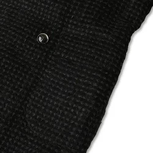 링자켓 [Ring Jacket] 블랙&그레이 패턴 앙고라 일본 폴로 코트 4