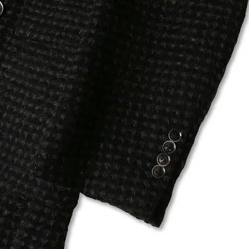 링자켓 [Ring Jacket] 블랙&그레이 패턴 앙고라 일본 폴로 코트 5