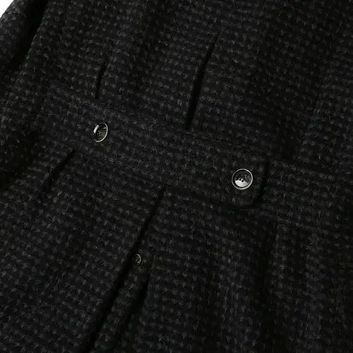 링자켓 [Ring Jacket] 블랙&그레이 패턴 앙고라 일본 폴로 코트 6