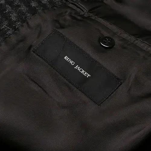 링자켓 [Ring Jacket] 블랙&그레이 패턴 앙고라 일본 폴로 코트 8