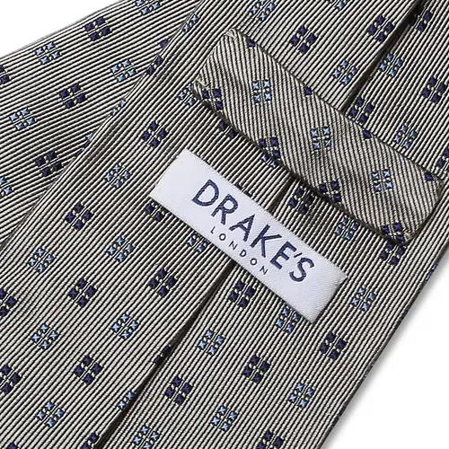 드레익스 [Drake's] 다이아몬드 패턴 영국 실크 타이 6
