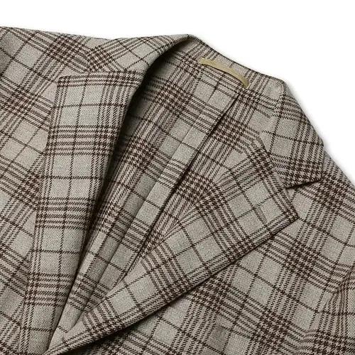 링자켓 [Ring Jacket] 베이지 브라운 체크 댄디 클래식 자켓 3