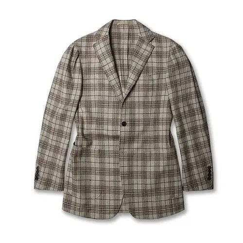 링자켓 [Ring Jacket] 베이지 브라운 체크 댄디 클래식 자켓 2
