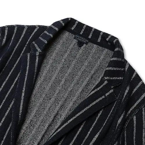 라르디니 [Lardini] 네이비 스트라이프 코튼 나일론 니트 자켓 3