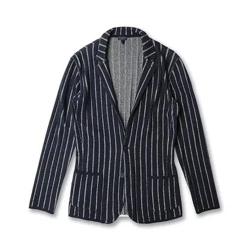 라르디니 [Lardini] 네이비 스트라이프 코튼 나일론 니트 자켓 2