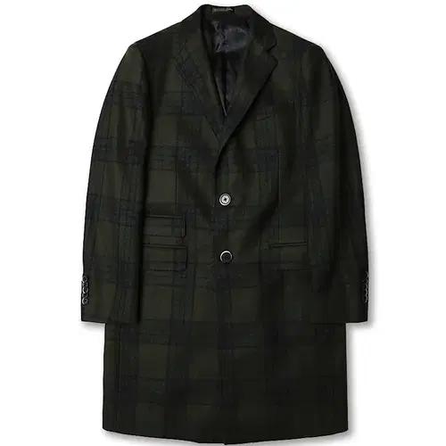 꼬르넬리아니 [Corneliani] 버진울 카키 체크 클래식 럭셔리 코트 2