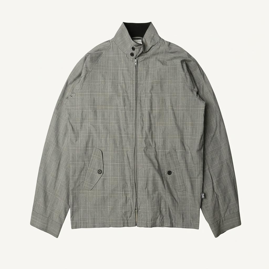 바라쿠타 [Baracuta] 그레이 체크 블루 라인 G1 블루종 자켓 1