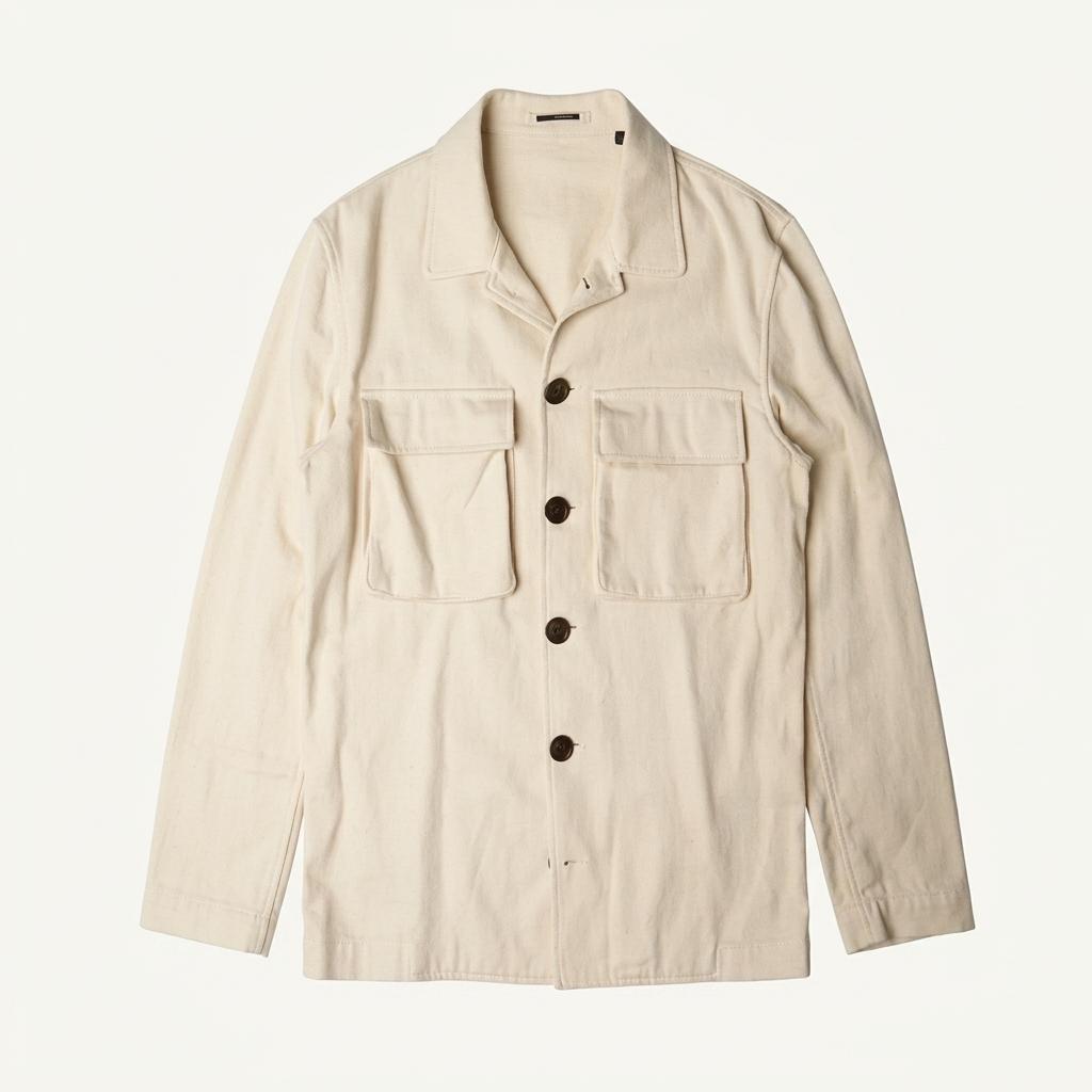 라르디니 [Lardini] 이태리 크림 코튼 셔츠 자켓 이탈리아 셔켓 1