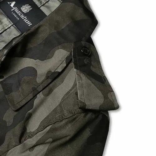 아쿠아스큐텀 [Aquascutum] 카모플라쥬 나일론 영국 벨티드 코트 4