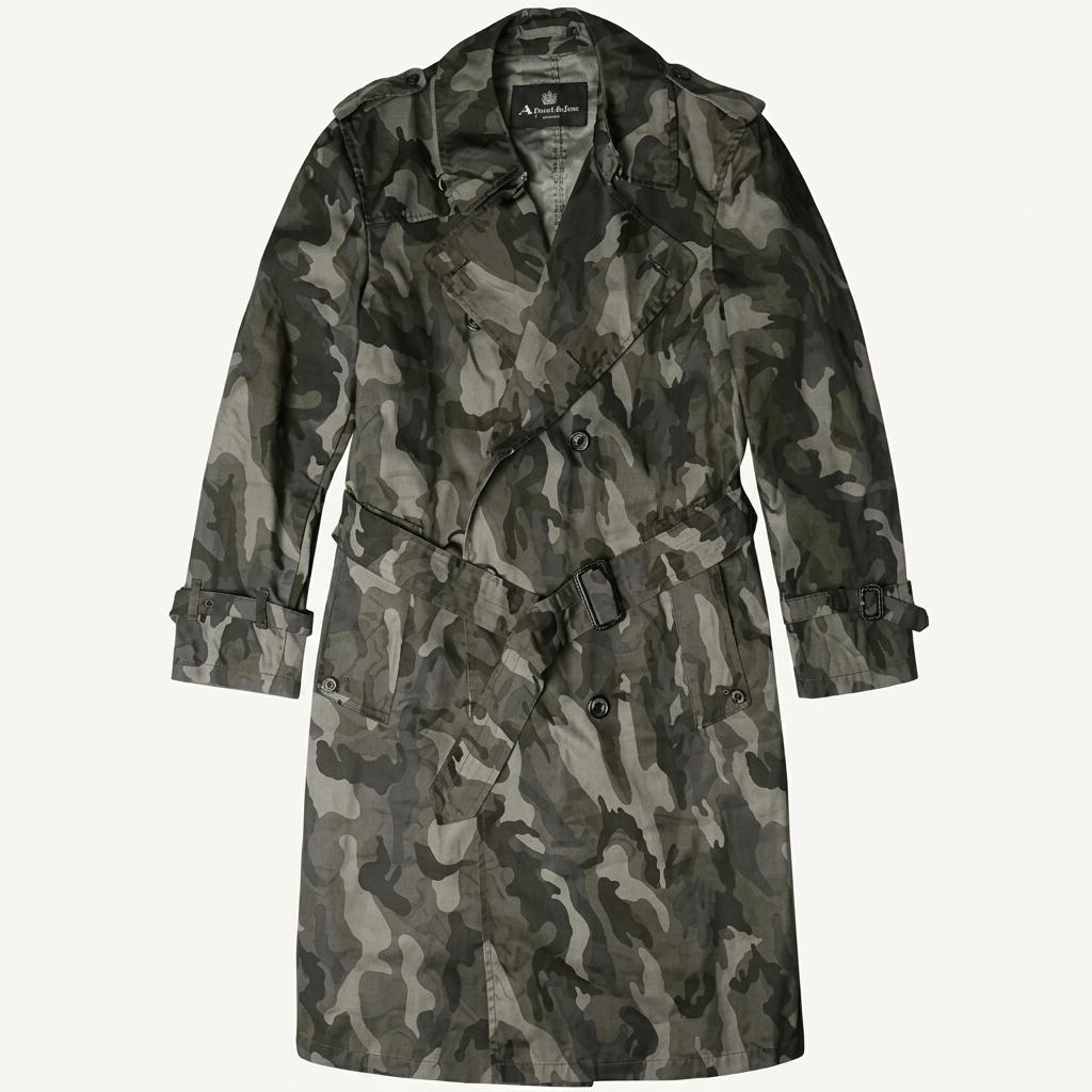 아쿠아스큐텀 [Aquascutum] 카모플라쥬 나일론 영국 벨티드 코트 1