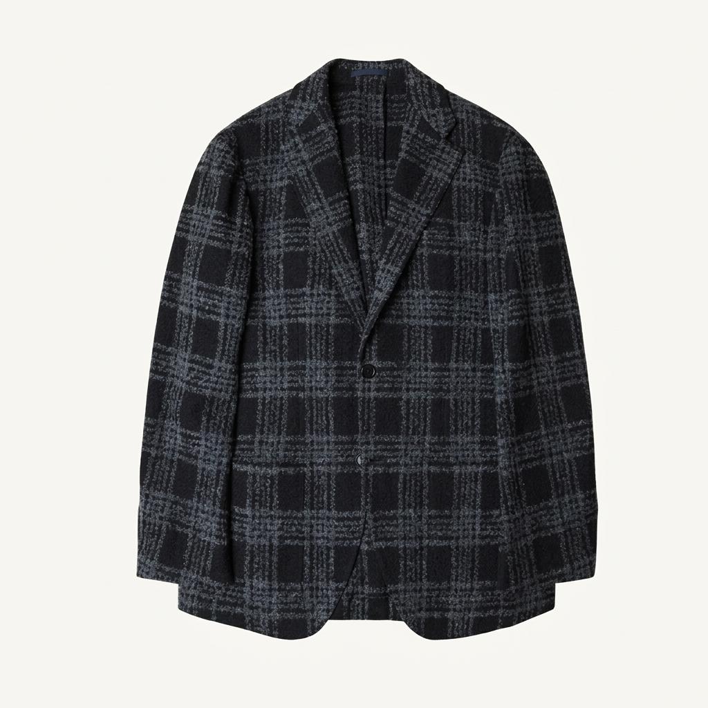 링자켓 [Ring Jacket] 네이비 울 알파카 헤어리 소프트 자켓 1