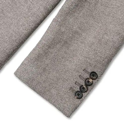 라르디니 [Lardini] 라이트 베이지 헤링본 울 싱글 코트 체스터필드 5