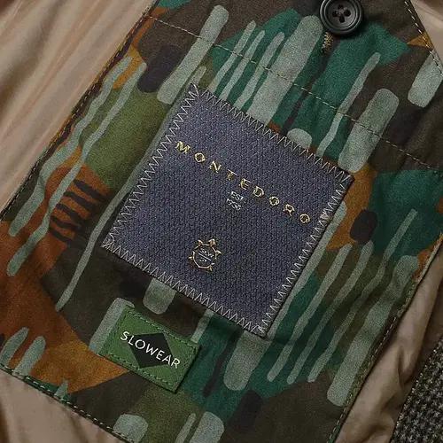 몬테도로 [Montedoro] 하운드 투스 체크 후드 다운 패딩 자켓 9