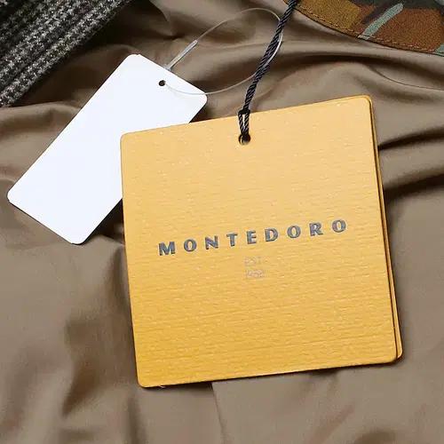 몬테도로 [Montedoro] 하운드 투스 체크 후드 다운 패딩 자켓 10
