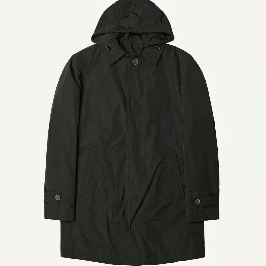 꼬르넬리아니 [Corneliani] 블랙 트렌디 후드 패딩 코트 1