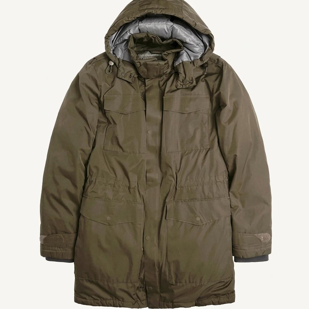 마시모두띠 [Massimo Dutti] 다크 카키 방수 클래식 롱 패딩 1
