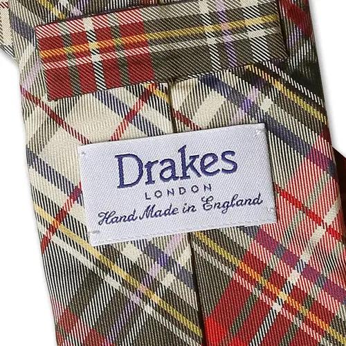 할인# 드레익스 [Drake's] 런던 핸드메이드 잉글랜드 체크 타이 5