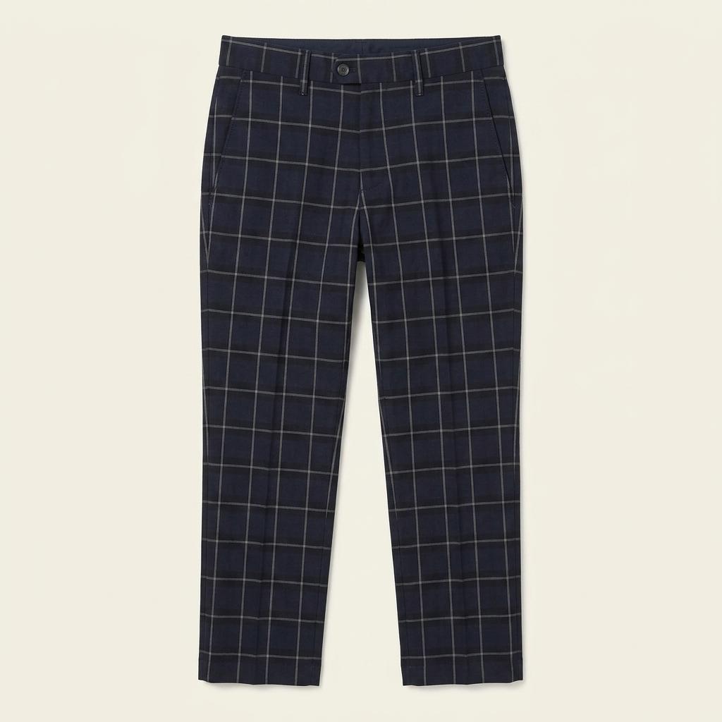 에디피스 [Edifice] 네이비 체크 S/S 클래식 스트링 팬츠 1