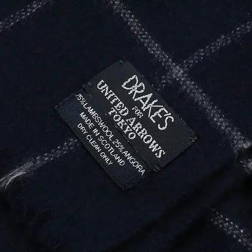 드레익스 [Drake's] 네이비 윈도우페인 체크 머플러 4