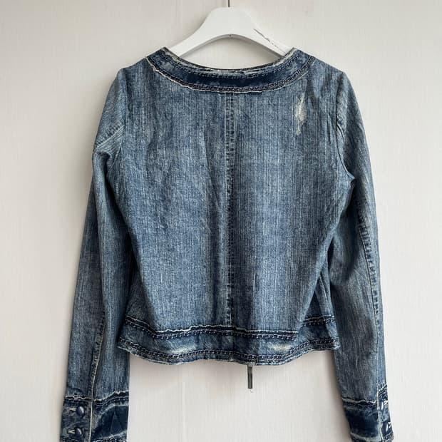 RENAULT.JEANS 페이크 데님 집업 자켓 4
