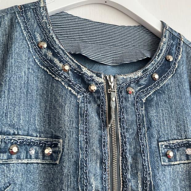 RENAULT.JEANS 페이크 데님 집업 자켓 3