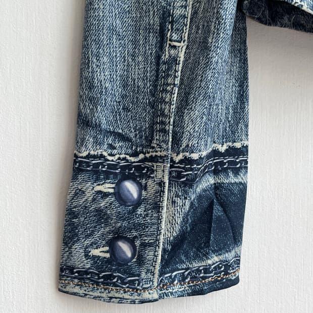 RENAULT.JEANS 페이크 데님 집업 자켓 5