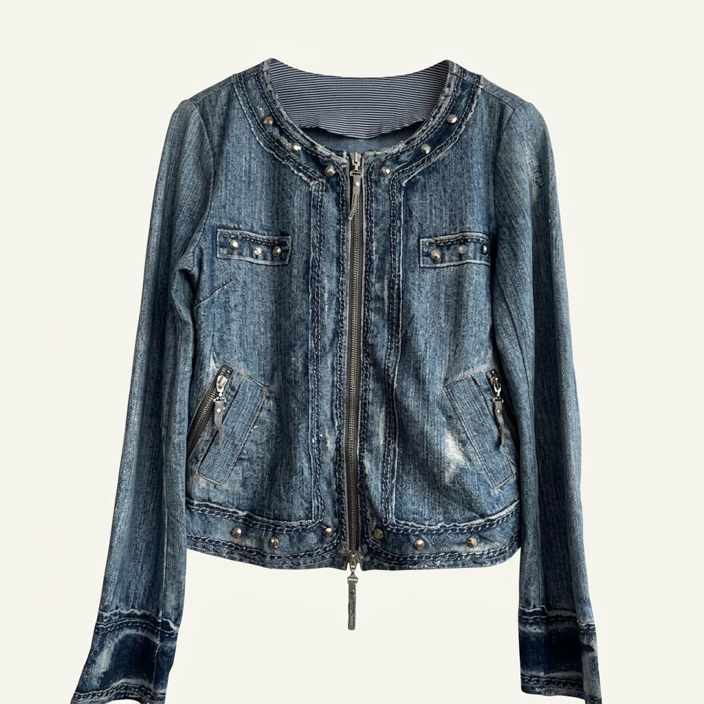 RENAULT.JEANS 페이크 데님 집업 자켓 1