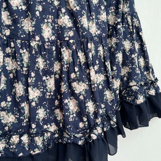 *SALE) 네이비 잔꽃 쉬폰 미니 스커트 4