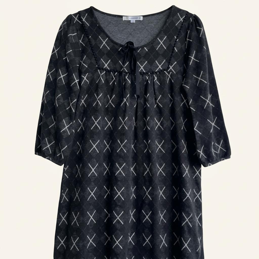 KLEIN PLUS 블랙 아가일 튜닉 1