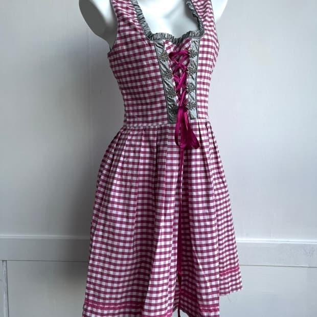 GOLDEN TRACHTEN 핑크 깅엄 디른들 원피스 2